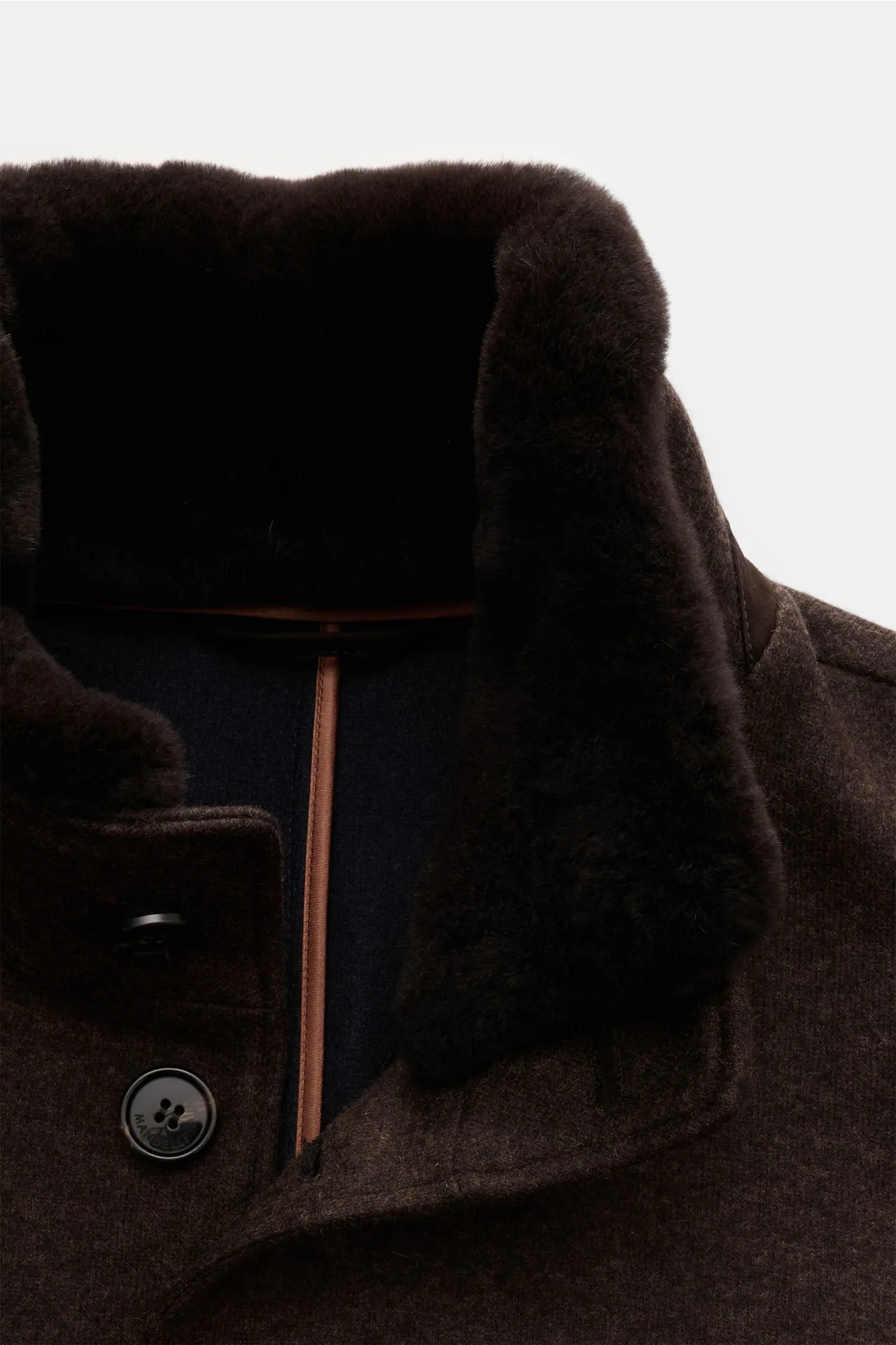 Mandelli - Herren - Cashmere Jacke dunkelbraun meliert – Bild 3