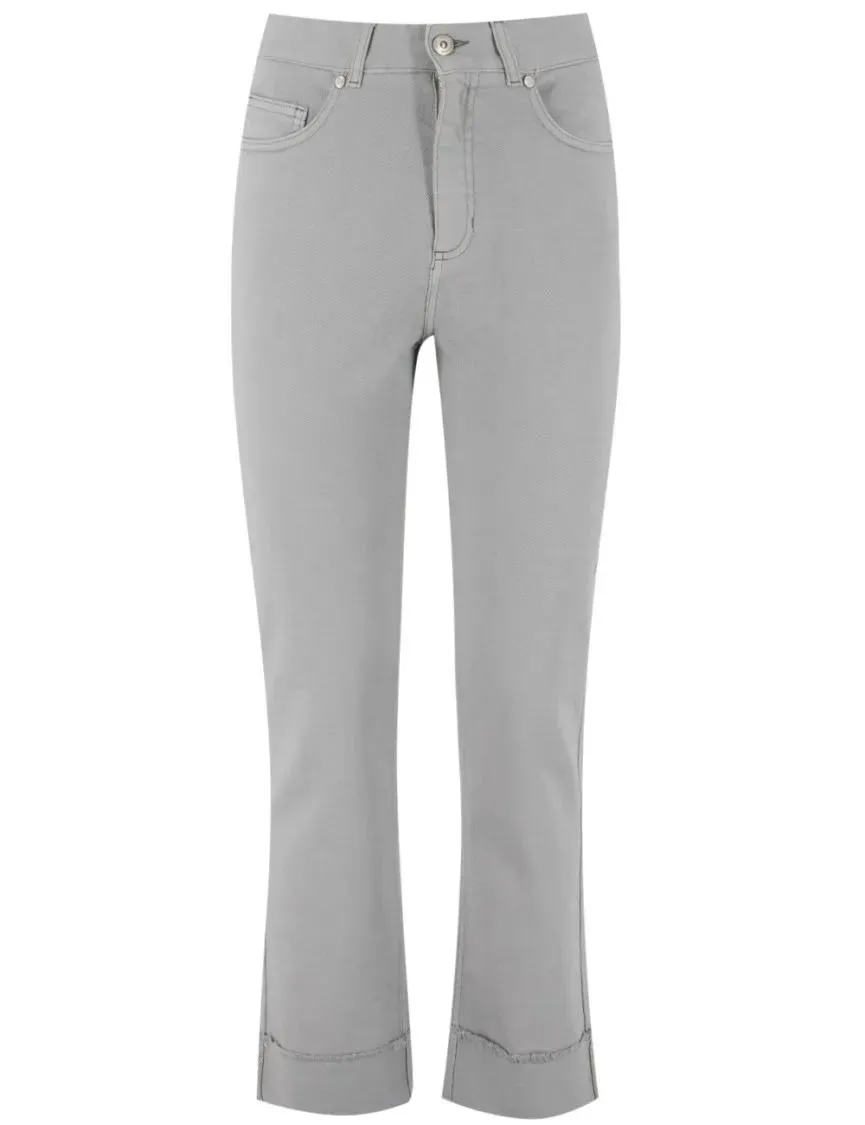 Panicale - High-Waisted Trousers With Jewel-Embellished Turn- - Größe 44 - grau Panicale - High-Waisted Trousers With Jewel-Embellished Turn- - Größe 44 - grau