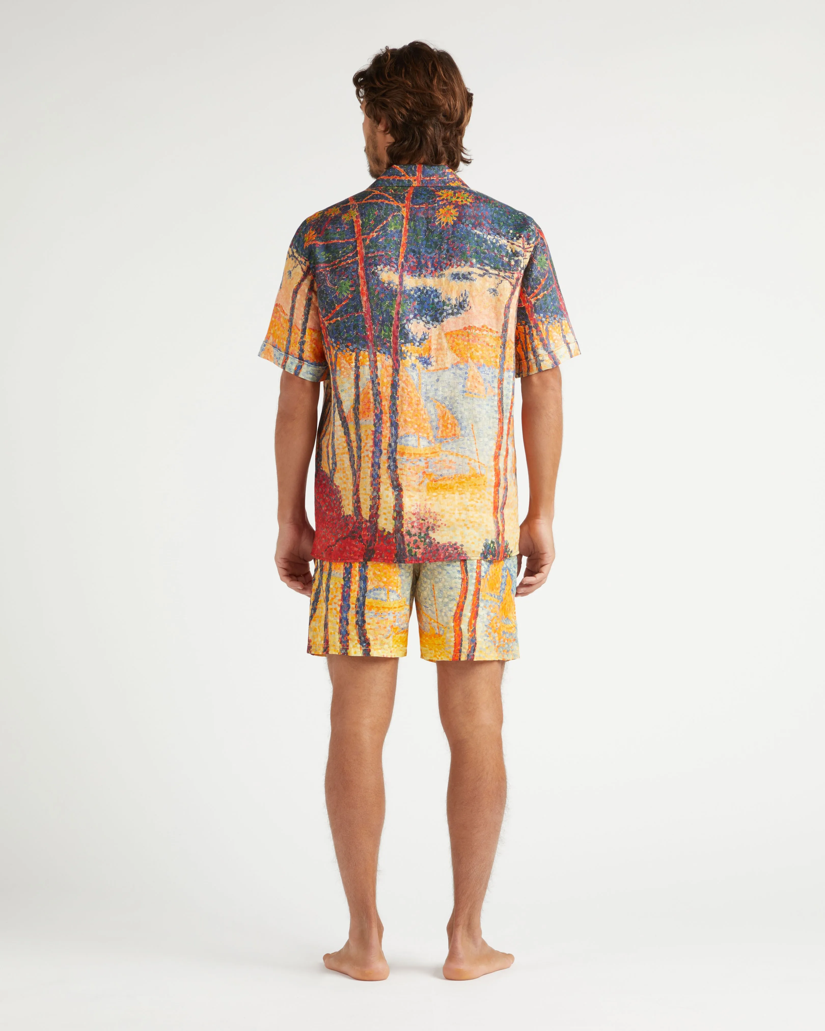 Vilebrequin - Voile Et Pins Bowling-hemd Aus Leinen Für Herren - Hemd - Chelly - Gelb - Größe M – Bild 4