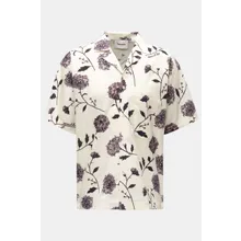 Nanushka - Herren - Kurzarmhemd %27Yuki%27 Kubanischer Kragen creme/schwarz gemustert Nanushka - Herren - Kurzarmhemd %27Yuki%27 Kubanischer Kragen creme/schwarz gemustert