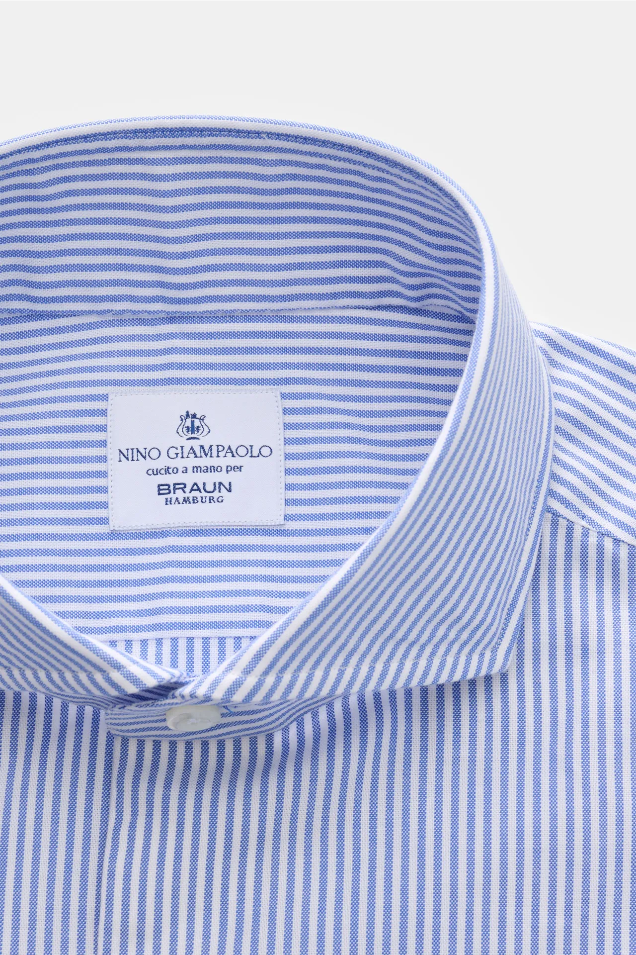 Giampaolo - Herren - Casual Hemd Haifisch-Kragen blau/weiß gestreift – Bild 2