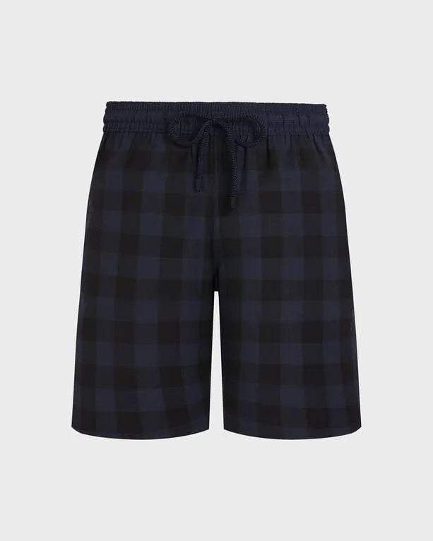 Vilebrequin - Lange Macro Check Tartan Badeshorts Aus Ultradünner Wolle Für Herren - Bademode - Okognus - Blau - Größe XXL Vilebrequin - Lange Macro Check Tartan Badeshorts Aus Ultradünner Wolle Für Herren - Bademode - Okognus - Blau - Größe XXL