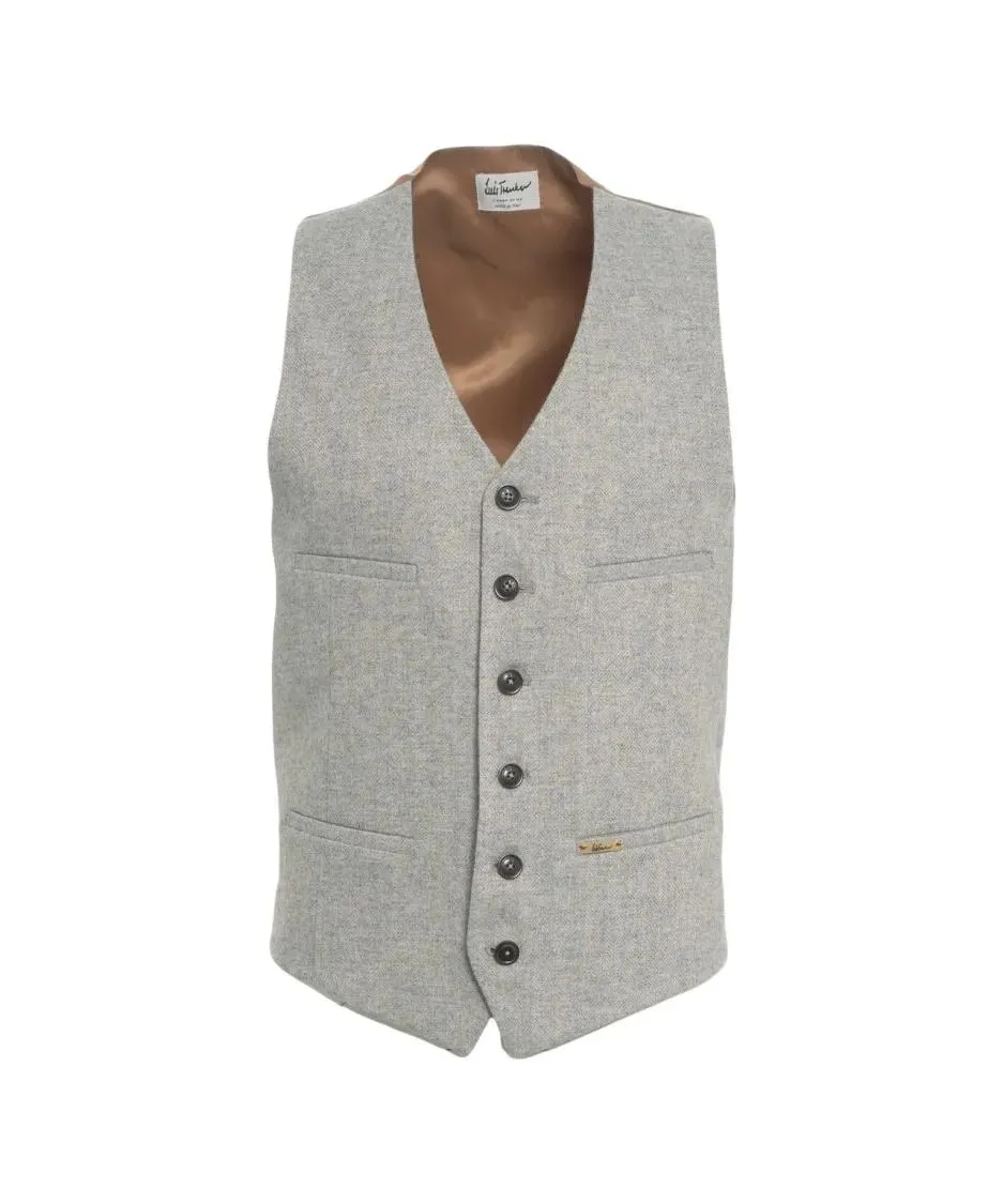 Luis Trenker - Herringbone Pattern Waistcoat With Adjustable Back - Größe 54 - grau Luis Trenker - Herringbone Pattern Waistcoat With Adjustable Back - Größe 54 - grau