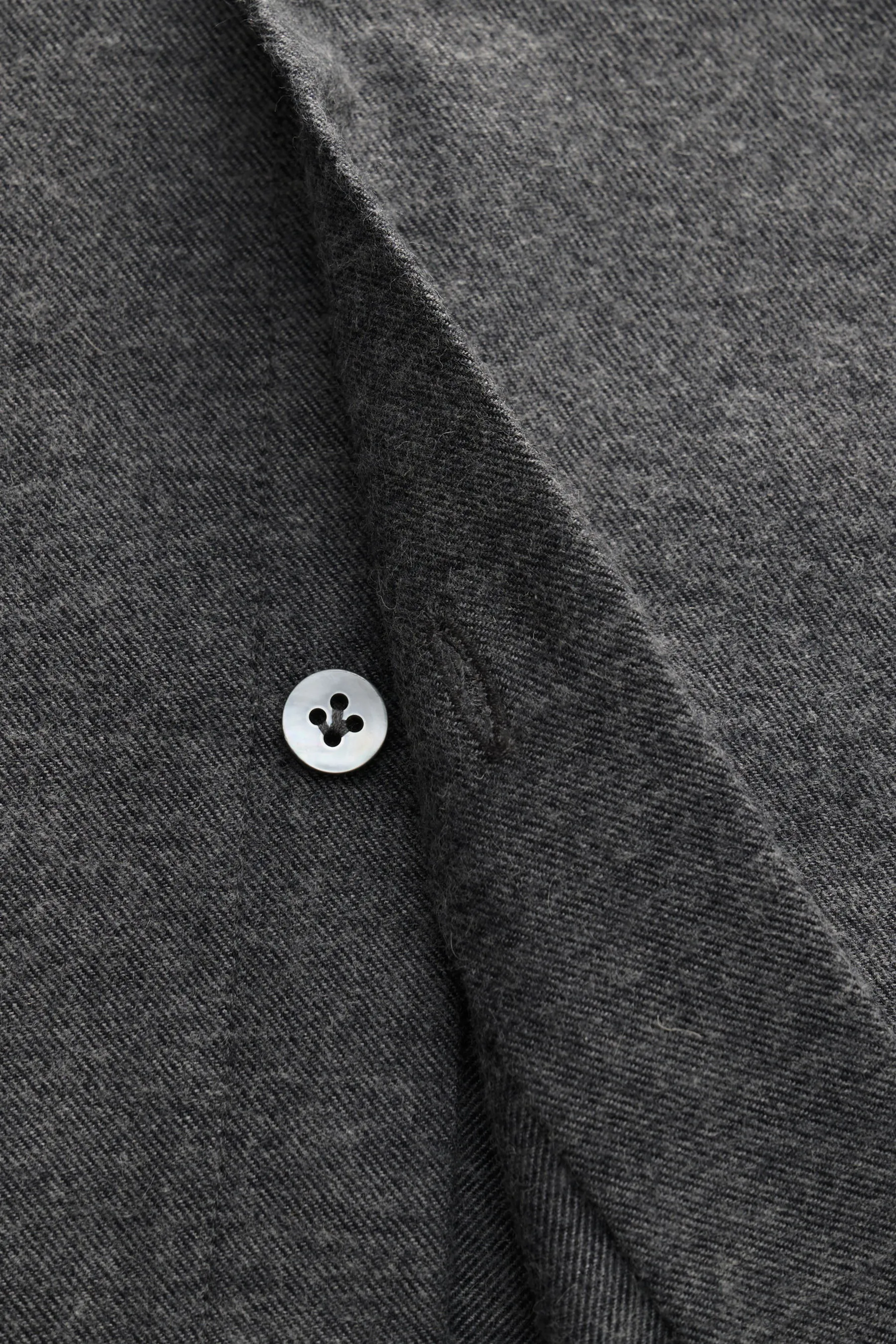 Guglielminotti - Herren - Flanellhemd Haifisch-Kragen dunkelgrau meliert – Bild 4