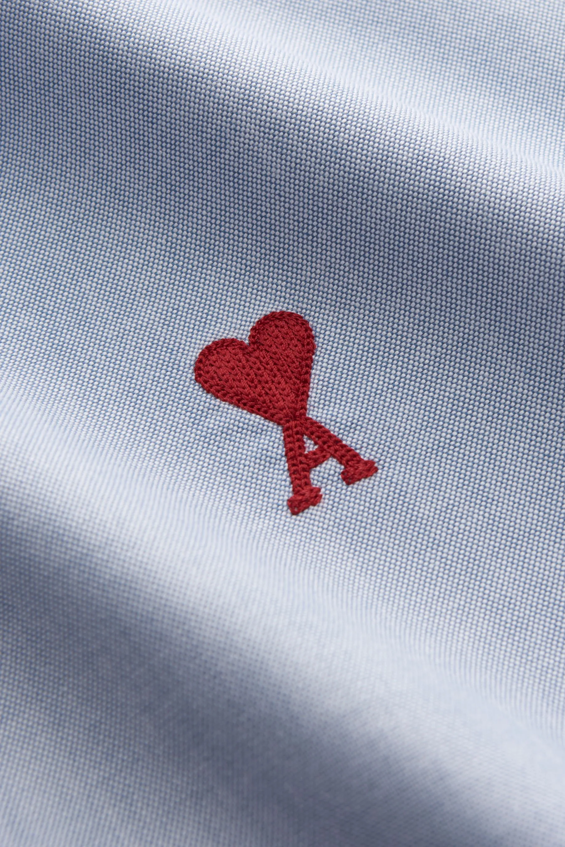 Ami Paris - Herren - Kurzarmhemd Button-Down-Kragen 'Loden' rauchblau – Bild 4