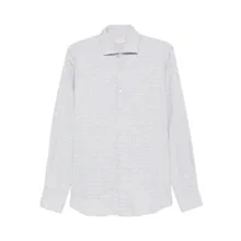 Xacus - Subtle Checkered Long-Sleeve Shirt With Classic Co - Größe 39 - weiß Xacus - Subtle Checkered Long-Sleeve Shirt With Classic Co - Größe 39 - weiß