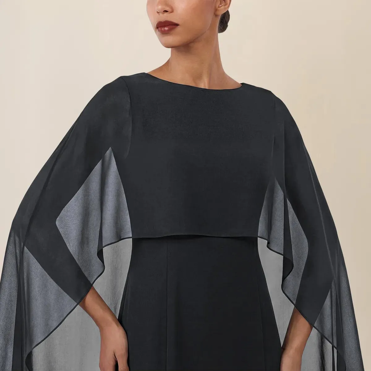 Apart - Kleid mit Cape - Größe 44 - schwarz – Bild 3