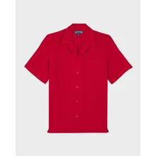 Vilebrequin - Solid Bowling-hemd Aus Leinen Für Herren - Hemd - Charli - Rot - Größe S Vilebrequin - Solid Bowling-hemd Aus Leinen Für Herren - Hemd - Charli - Rot - Größe S