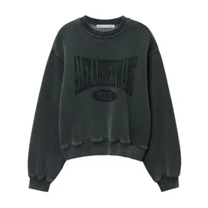 Alexander Wang - Dropped Shoulder Crew Neck Sweatshirt With Logo Pr - Größe XS - schwarz Alexander Wang - Dropped Shoulder Crew Neck Sweatshirt With Logo Pr - Größe XS - schwarz