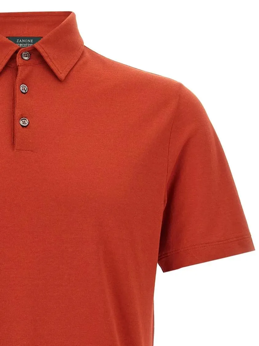 Zanone - Ice Cotton' Polo Shirt - Größe 50 - orange – Bild 3
