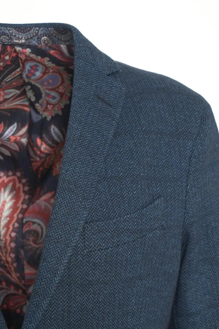 Etro - Single-Breasted Blazer With Paisley Lining - Größe 56 - grau – Bild 3
