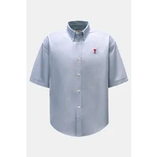 Ami Paris - Herren - Kurzarmhemd Button-Down-Kragen %27Loden%27 rauchblau Ami Paris - Herren - Kurzarmhemd Button-Down-Kragen %27Loden%27 rauchblau
