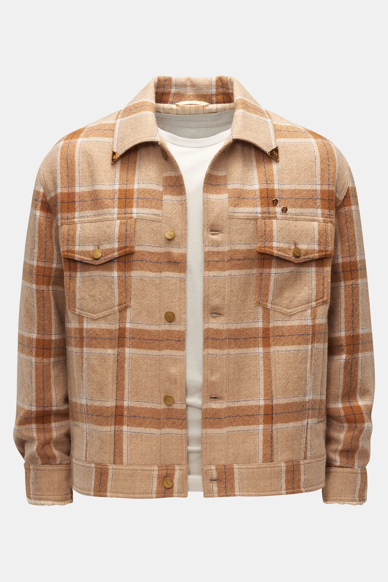 Nick Fouquet - Herren - Overshirt hellbraun/beige kariert Nick Fouquet - Herren - Overshirt hellbraun/beige kariert