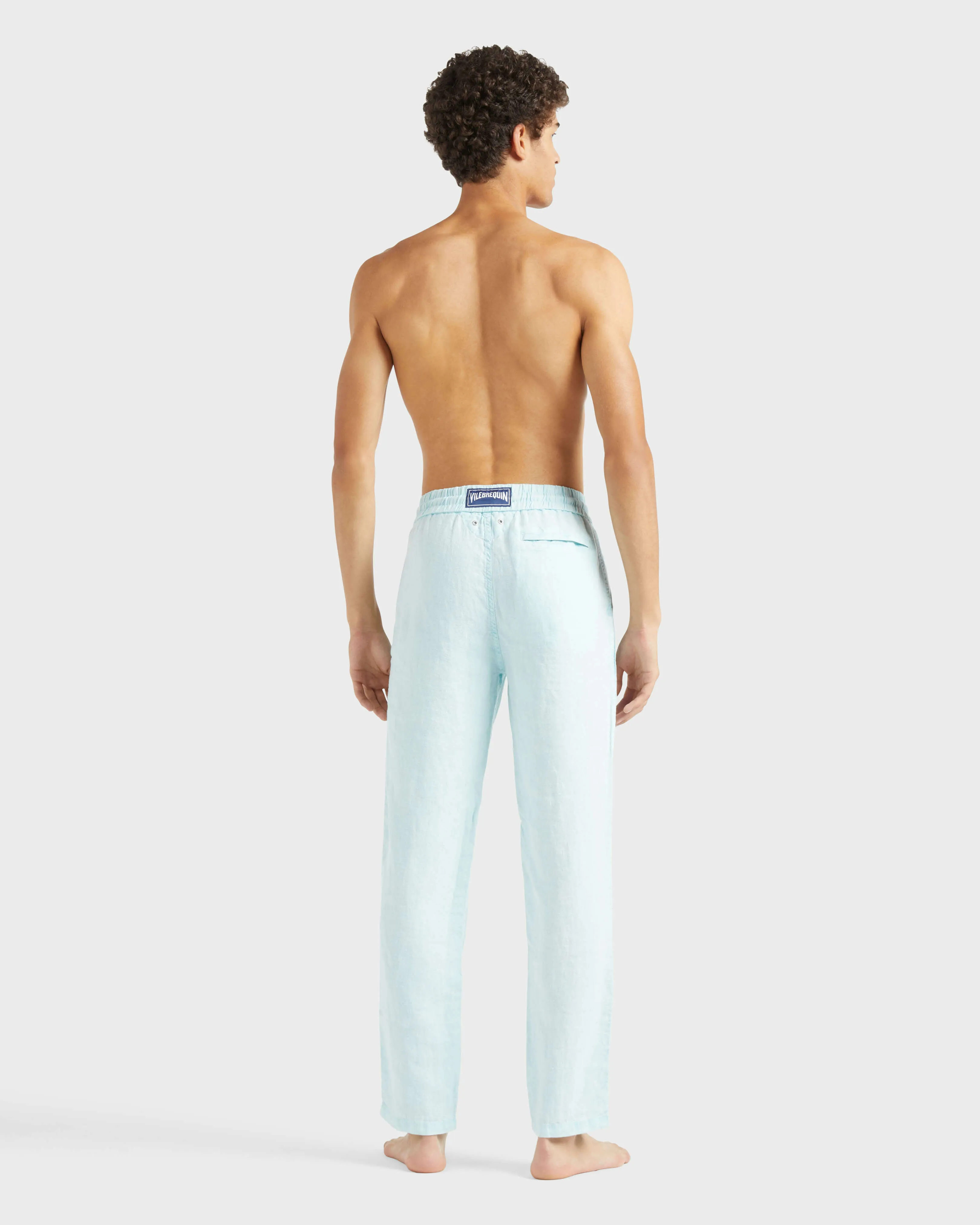 Vilebrequin - Solid Leinenhose In Regulärer Passform Für Herren - Hose - Parc - Blau - Größe XXL – Bild 4