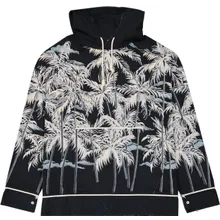 Palm Angels - Palm Angels Hooded Printed Shirt - Größe 48 - schwarz Palm Angels - Palm Angels Hooded Printed Shirt - Größe 48 - schwarz