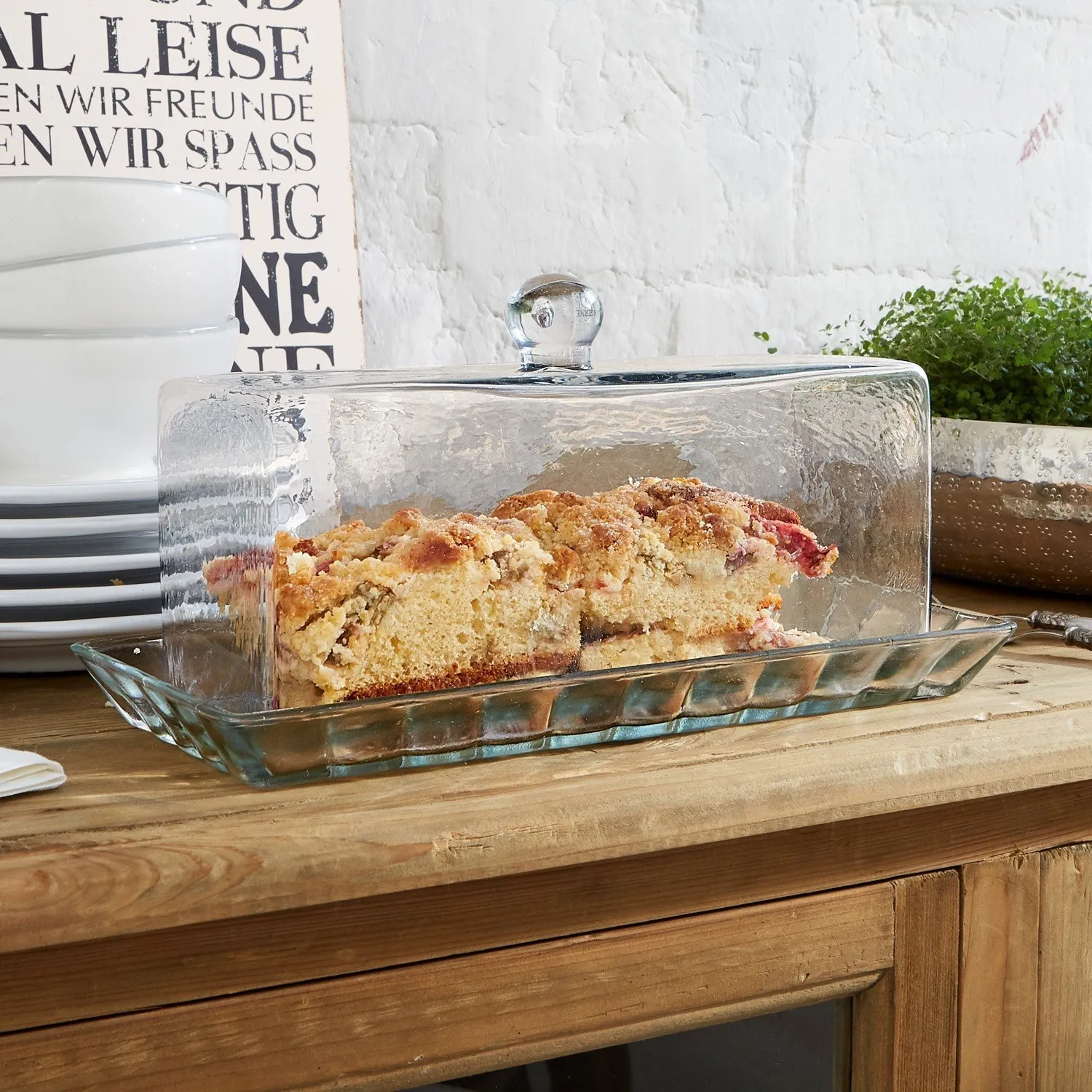 Glasglocke mit Platte Nelia – Bild 4