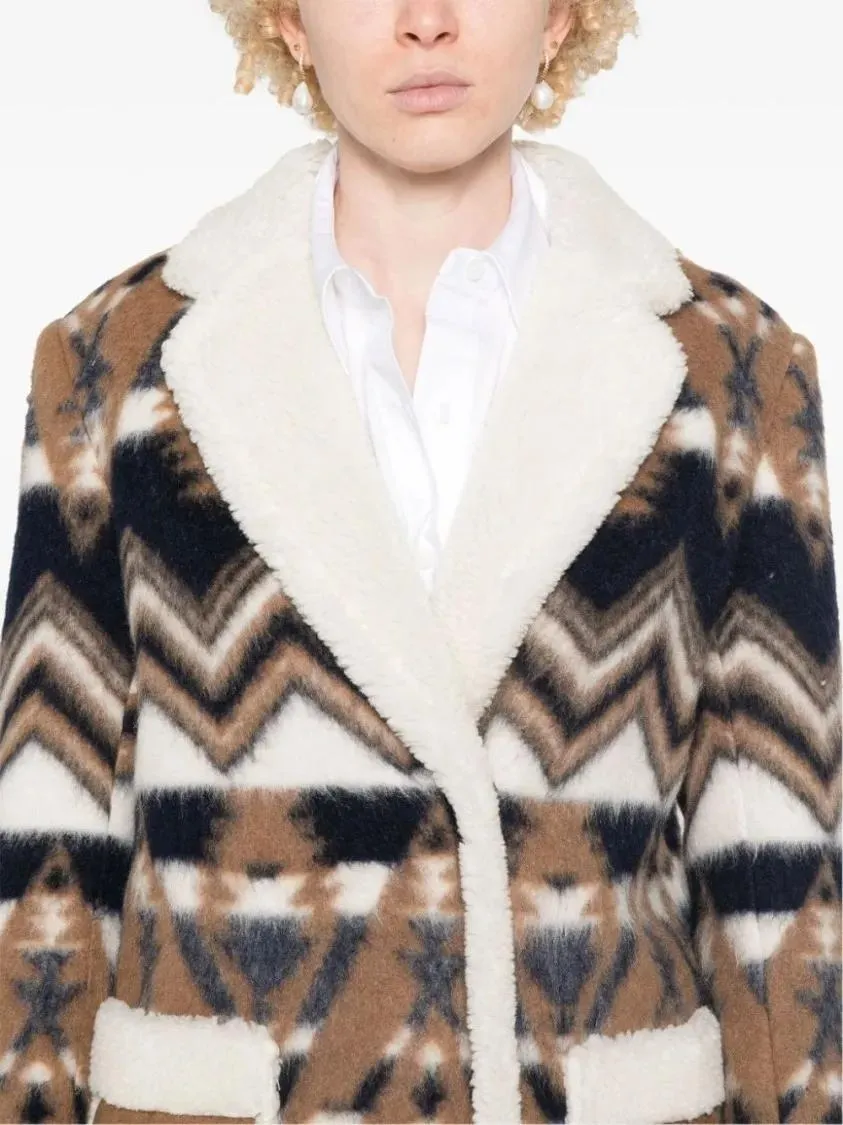 AVA ADORE - Multicolor Coat With Logo - Größe 42 - bunt – Bild 4