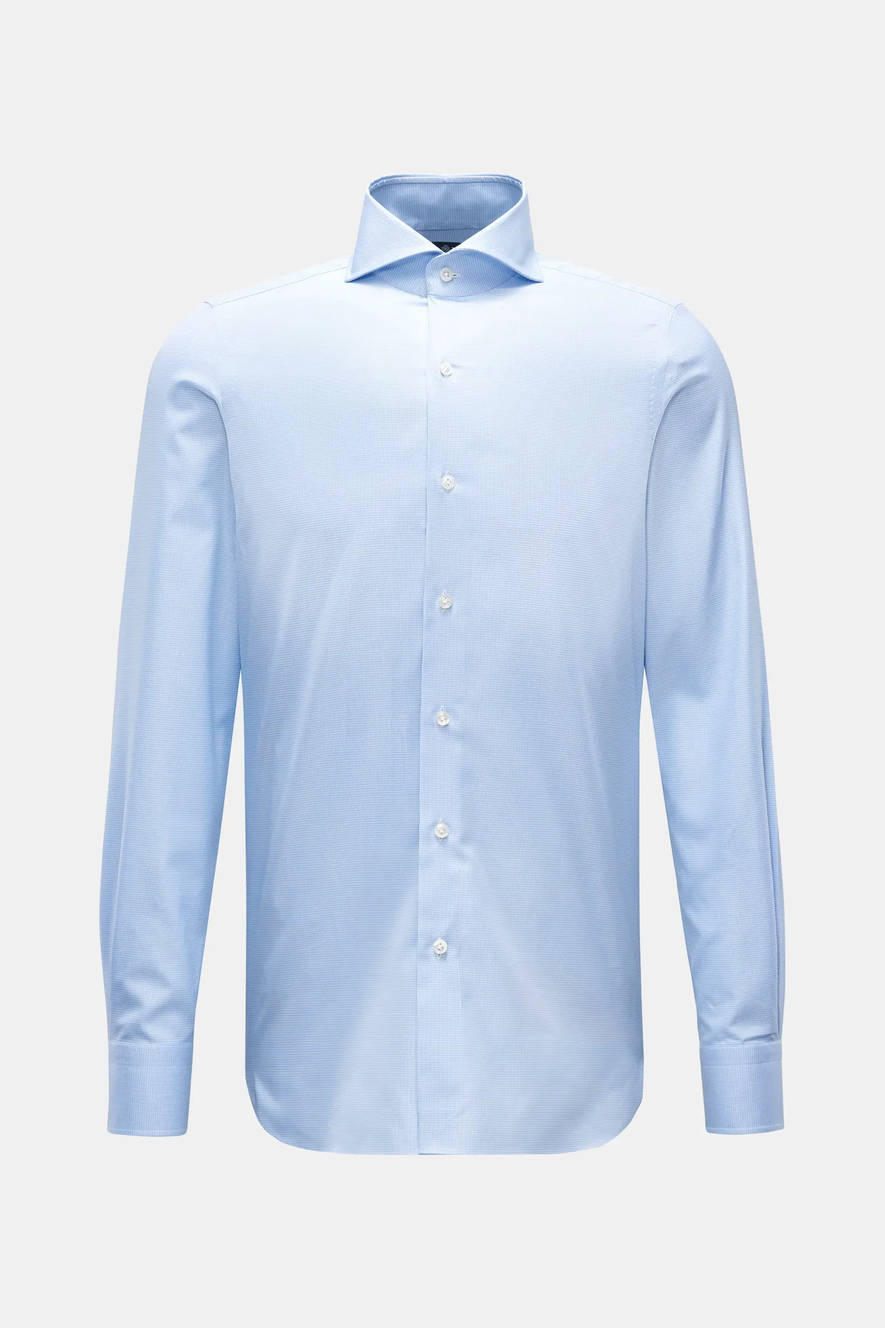 Finamore - Herren - Business Hemd %27Sergio Napoli%27 Haifisch-Kragen hellblau/weiß kariert Finamore - Herren - Business Hemd %27Sergio Napoli%27 Haifisch-Kragen hellblau/weiß kariert