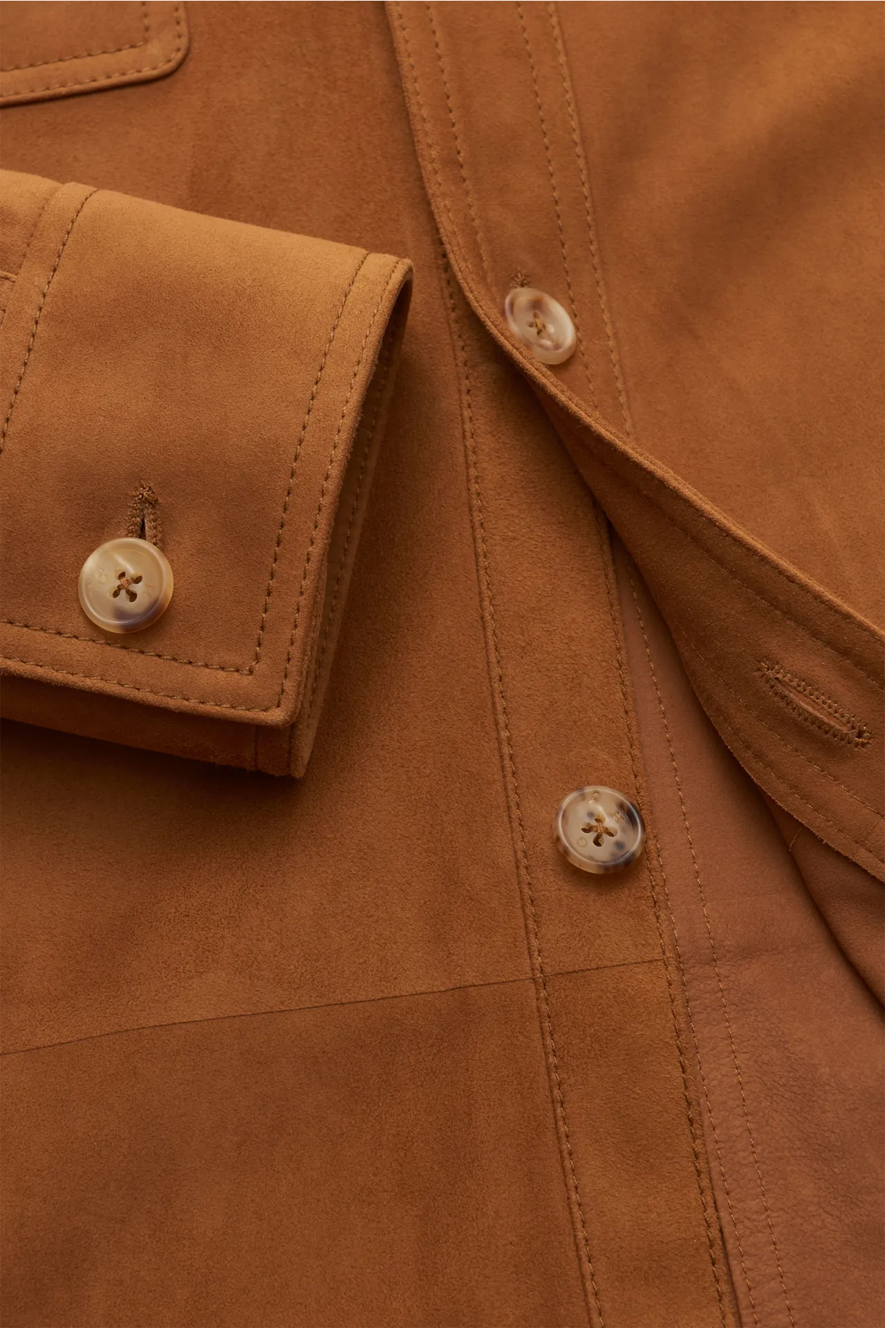 Gabriela Hearst - Herren - Veloursleder-Overshirt 'Lucas' hellbraun – Bild 4