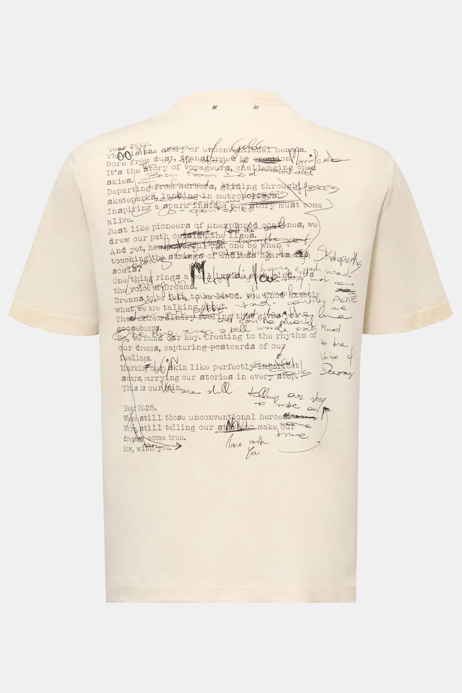 Golden Goose - Herren - Rundhals-T-Shirt creme – Bild 3