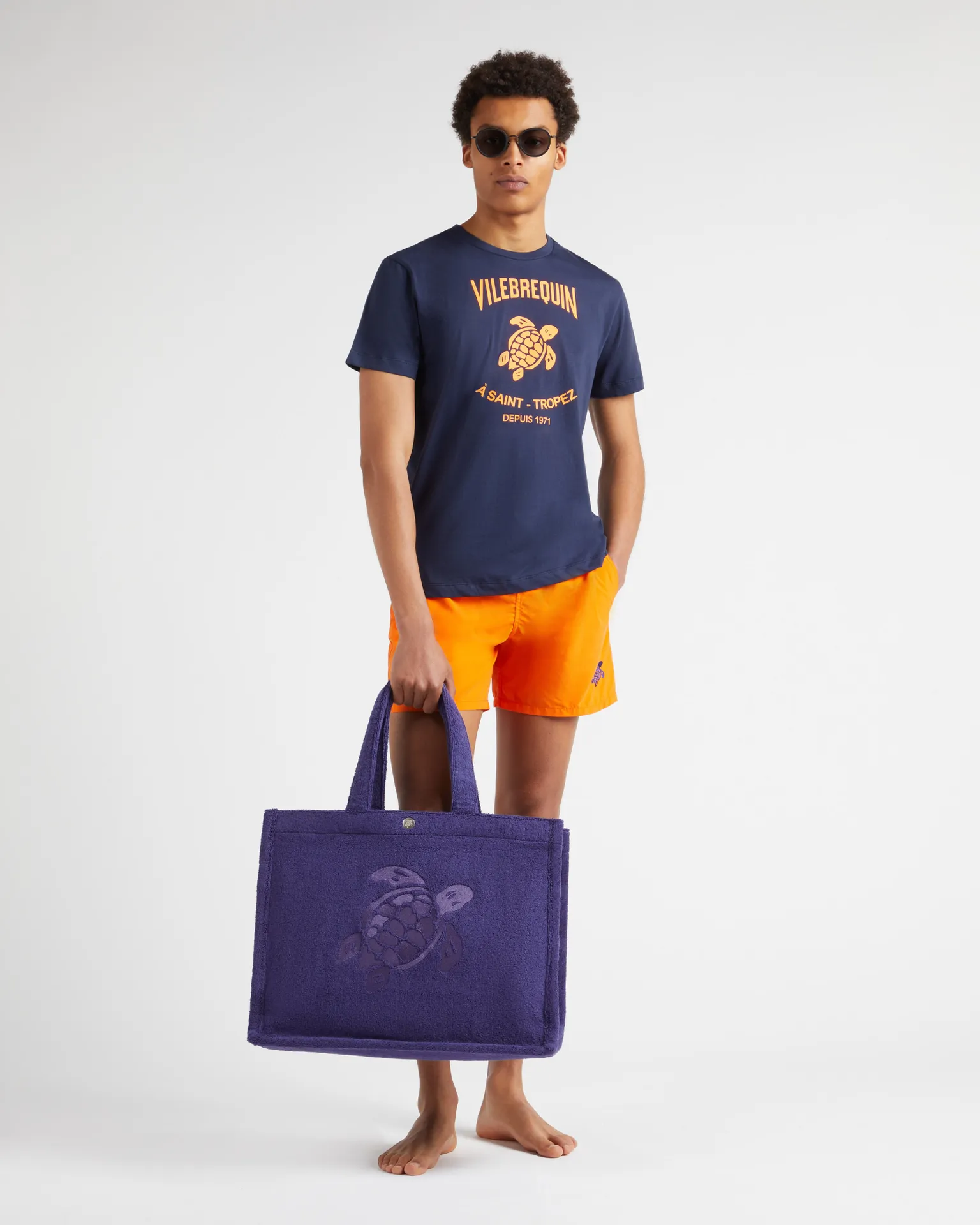 Vilebrequin - T-shirt Aus Baumwolle Mit Logoprägung Für Herren - T-shirt - Portisol - Blau - Größe XL – Bild 5