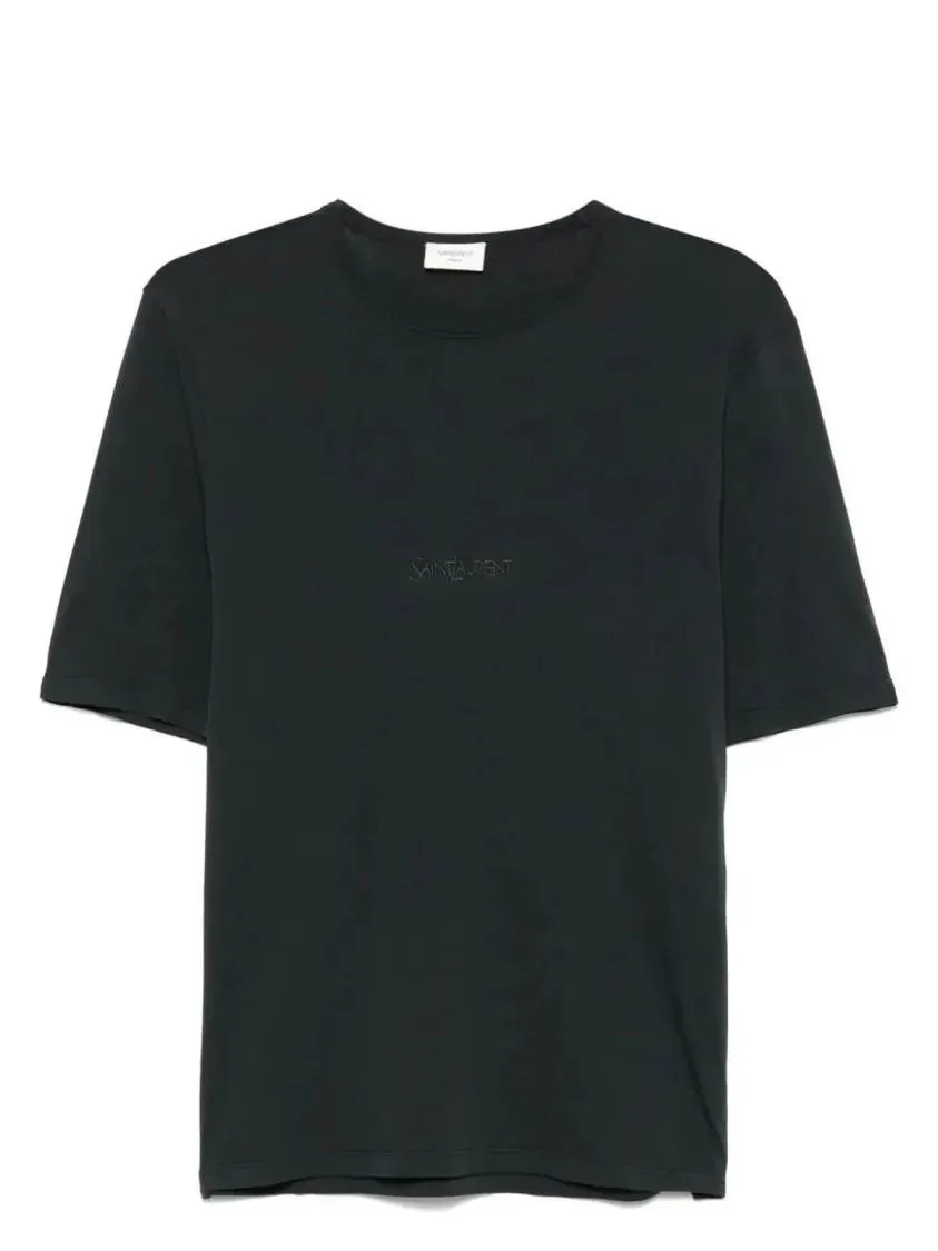 Saint Laurent - Col Rond Manches Court T Shirt - Größe XL - schwarz Saint Laurent - Col Rond Manches Court T Shirt - Größe XL - schwarz
