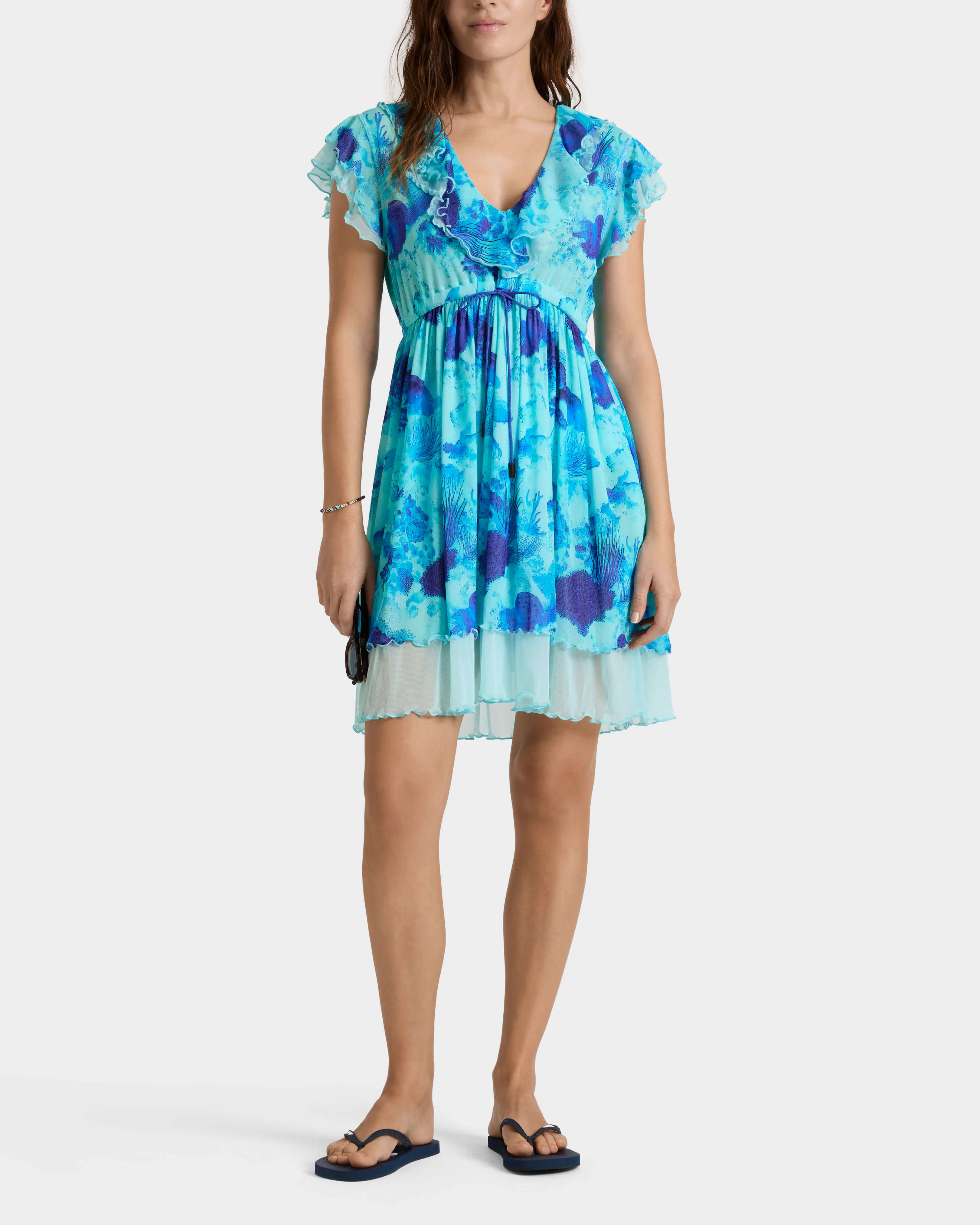 Vilebrequin - Kurzes Coral Reef Tüllkleid Für Damen - Kleid - Loula - Blau - Größe XL – Bild 3