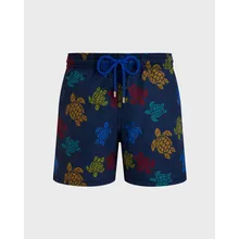 Vilebrequin - Ronde Des Tortues Tricot Badeshorts Für Herren – Vilebrequin X Falke - Bademode - Moorea - Blau - Größe S Vilebrequin - Ronde Des Tortues Tricot Badeshorts Für Herren – Vilebrequin X Falke - Bademode - Moorea - Blau - Größe S