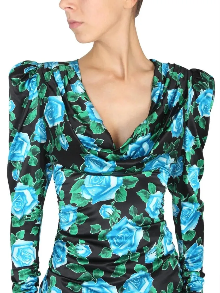 Alessandra Rich - Mini Satin Dress - Größe 42 - beige – Bild 2