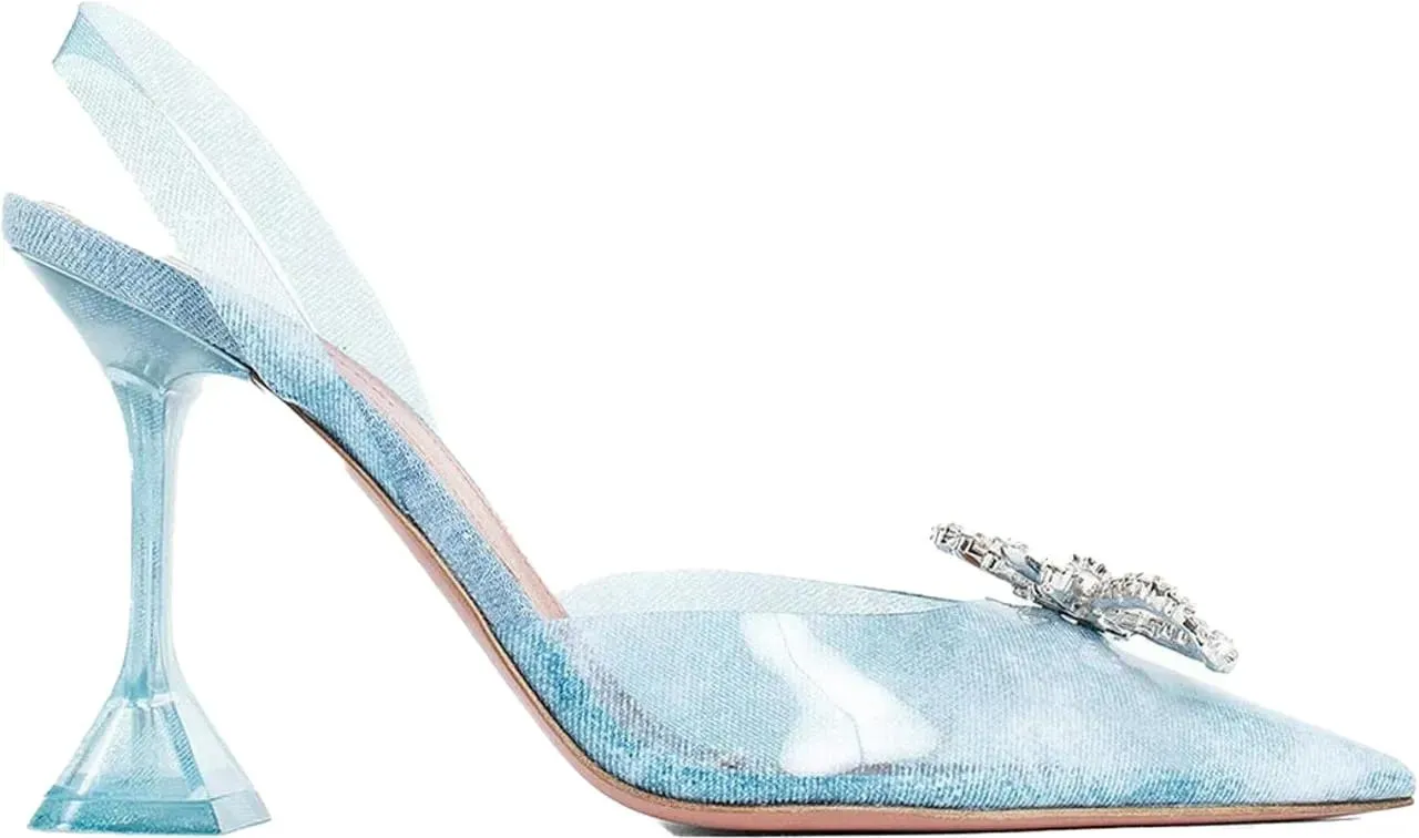 Amina Muaddi - Amina Muaddi 95mm Rosie Glass Pumps - Größe 36,5 - blue Amina Muaddi - Amina Muaddi 95mm Rosie Glass Pumps - Größe 36,5 - blue