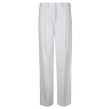 JEJIA - Tailored White Cotton Pants With Contrast Lining - Größe 42 - weiß JEJIA - Tailored White Cotton Pants With Contrast Lining - Größe 42 - weiß