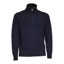 FILIPPO DE LAURENTIIS - Merino Wool Half-Zip Knitwear With Ribbed Details - Größe 48 - blau FILIPPO DE LAURENTIIS - Merino Wool Half-Zip Knitwear With Ribbed Details - Größe 48 - blau