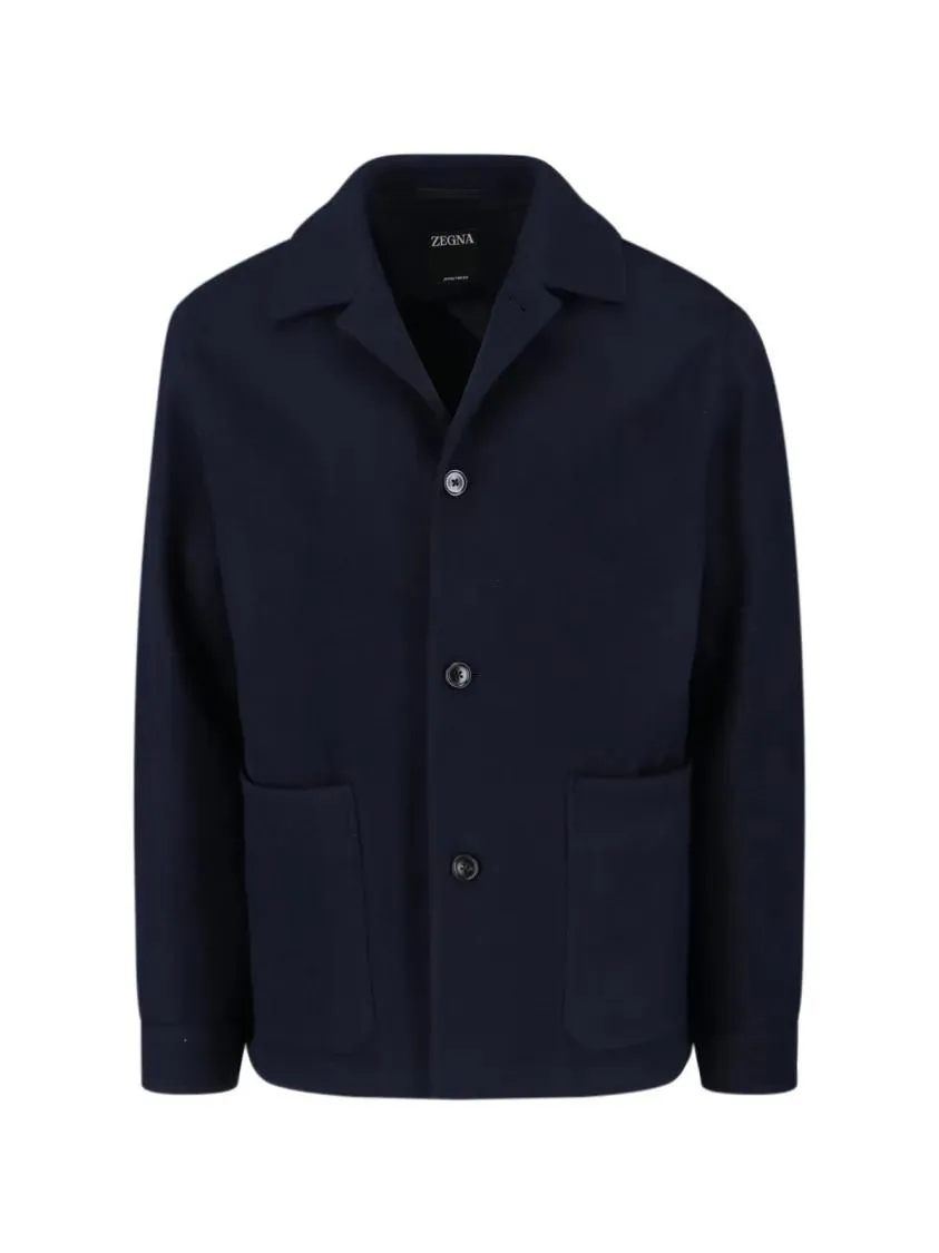 Zegna - Wool-Cashmere Shirt Jacket – Navy Blue - Größe 52 - blau Zegna - Wool-Cashmere Shirt Jacket – Navy Blue - Größe 52 - blau