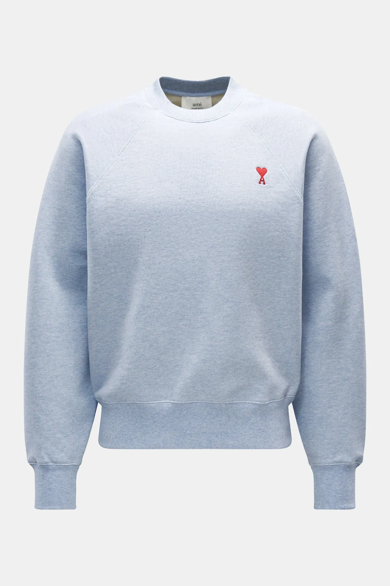 Ami Paris - Herren - Rundhals-Sweatshirt hellblau meliert Ami Paris - Herren - Rundhals-Sweatshirt hellblau meliert