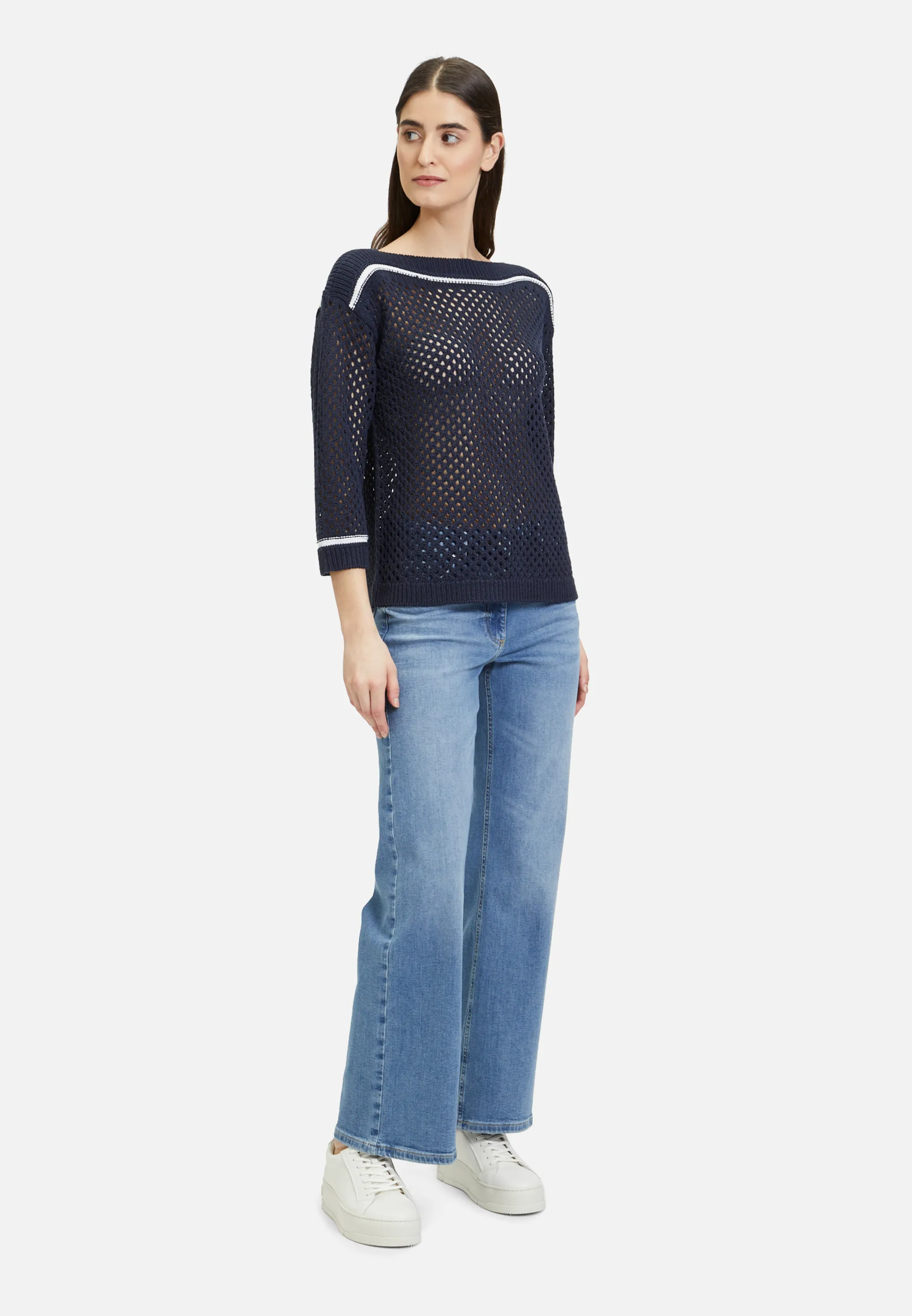 Lochstrick-Pullover mit Strickdetails – Bild 2