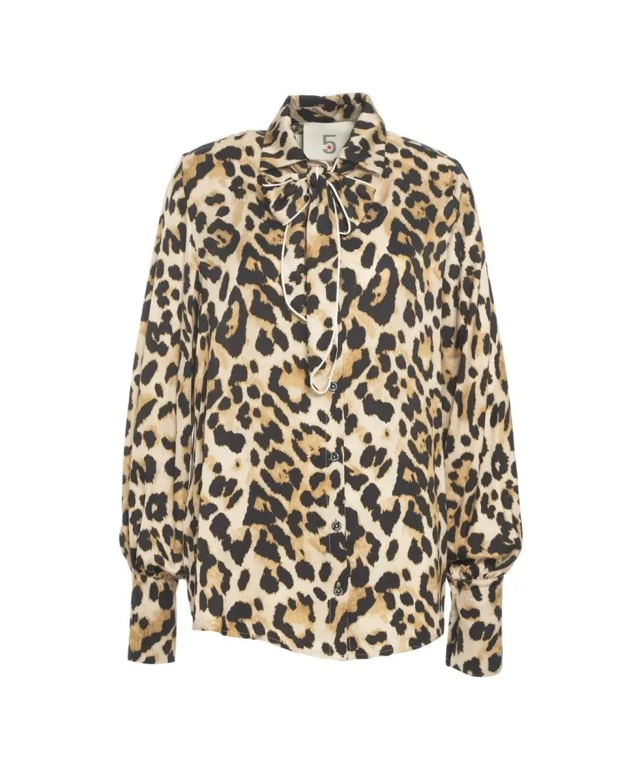 5 Progress - Beige Blouse With Bow Tie Collar - Größe S - grau 5 Progress - Beige Blouse With Bow Tie Collar - Größe S - grau