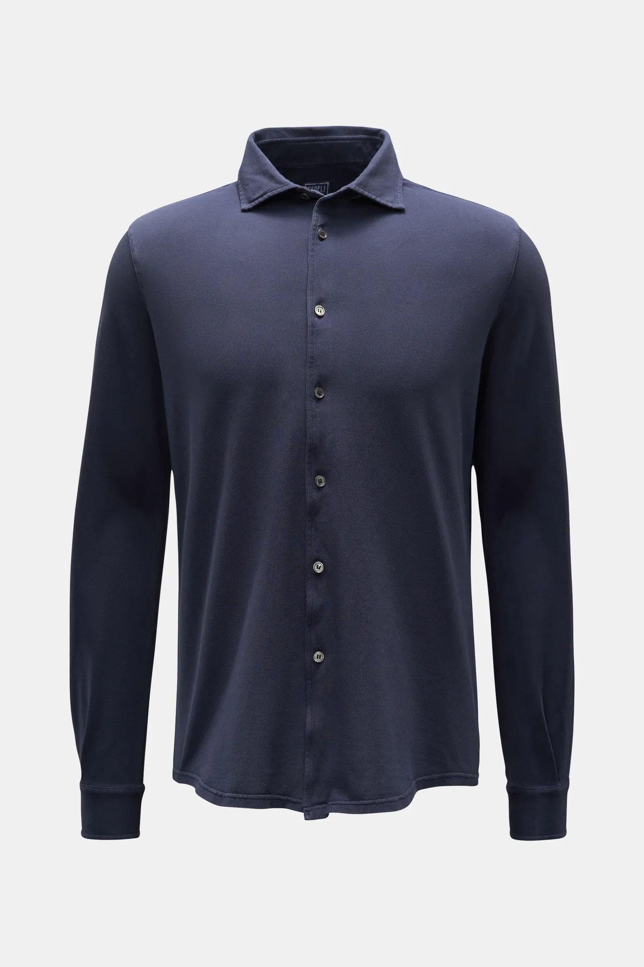 Fedeli - Herren - Piqué-Hemd %27Steve%27 schmaler Kragen navy Fedeli - Herren - Piqué-Hemd %27Steve%27 schmaler Kragen navy