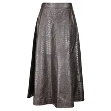 Róhe - Crocodile A-Line Skirt - Größe 38 - grau Róhe - Crocodile A-Line Skirt - Größe 38 - grau