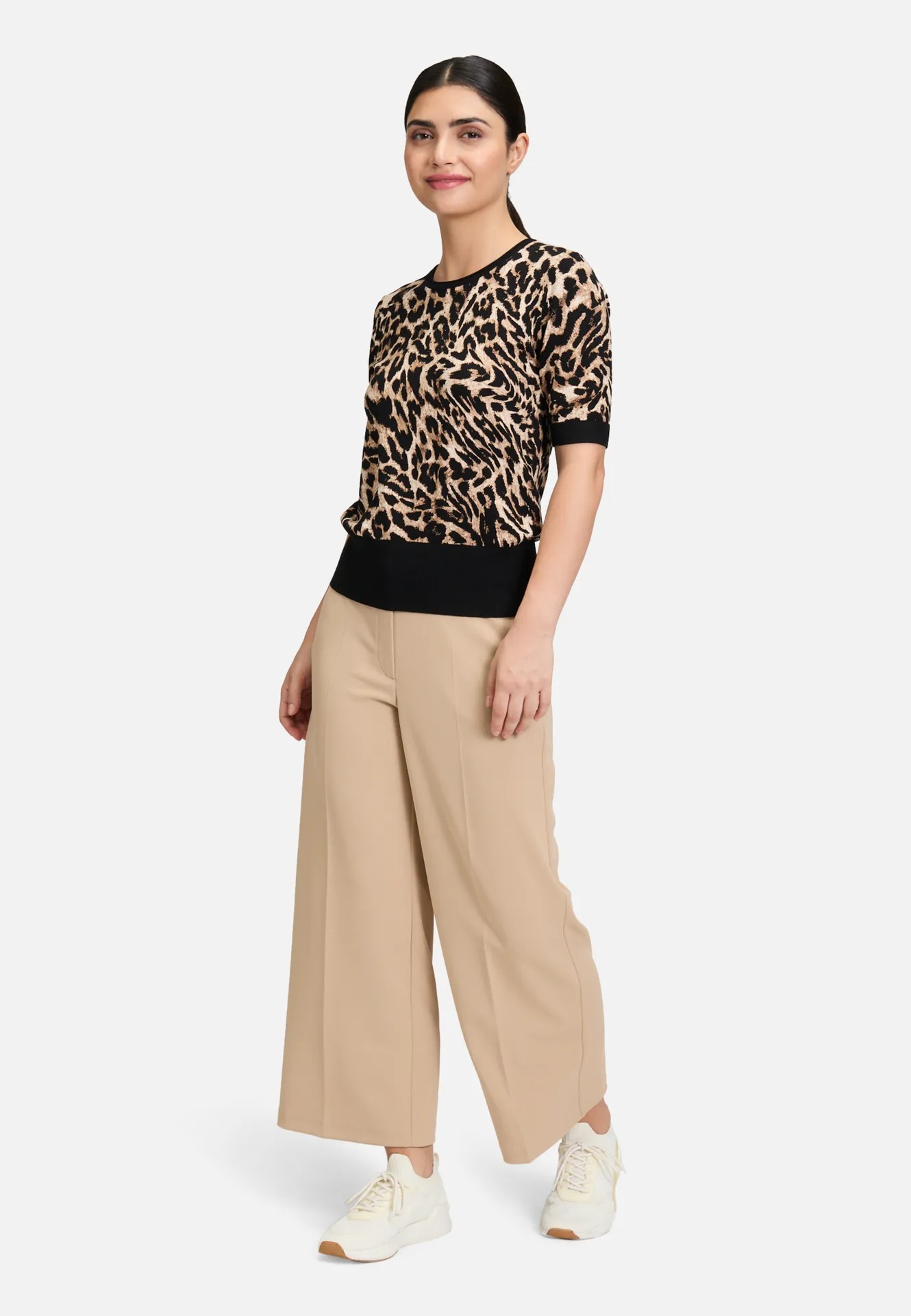 Feinstrickpullover mit Animalprint – Bild 2