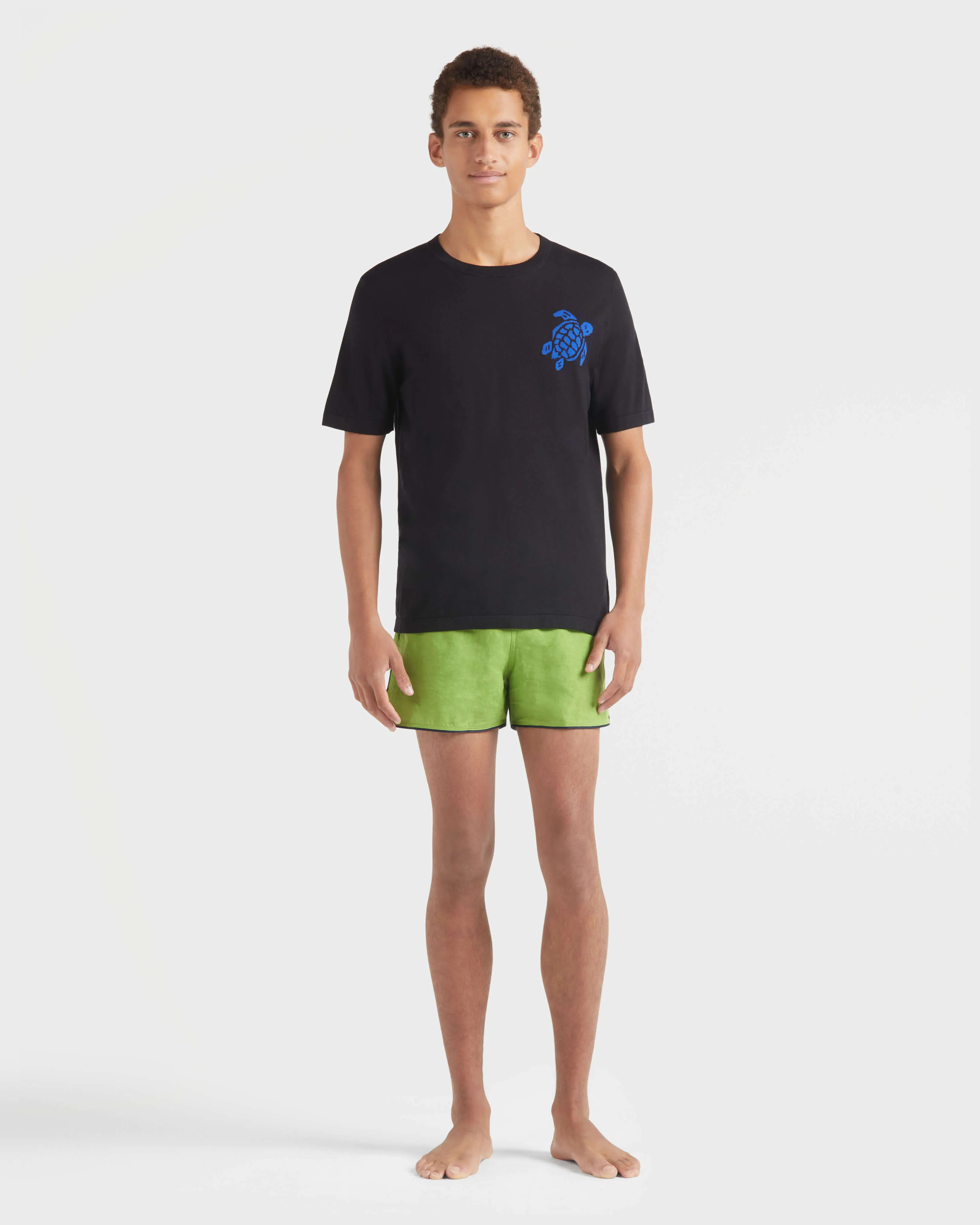 Vilebrequin - Jacquard Turtle T-shirt Aus Baumwolle Für Herren - T-shirt - Cristau - Schwarz - Größe S – Bild 3