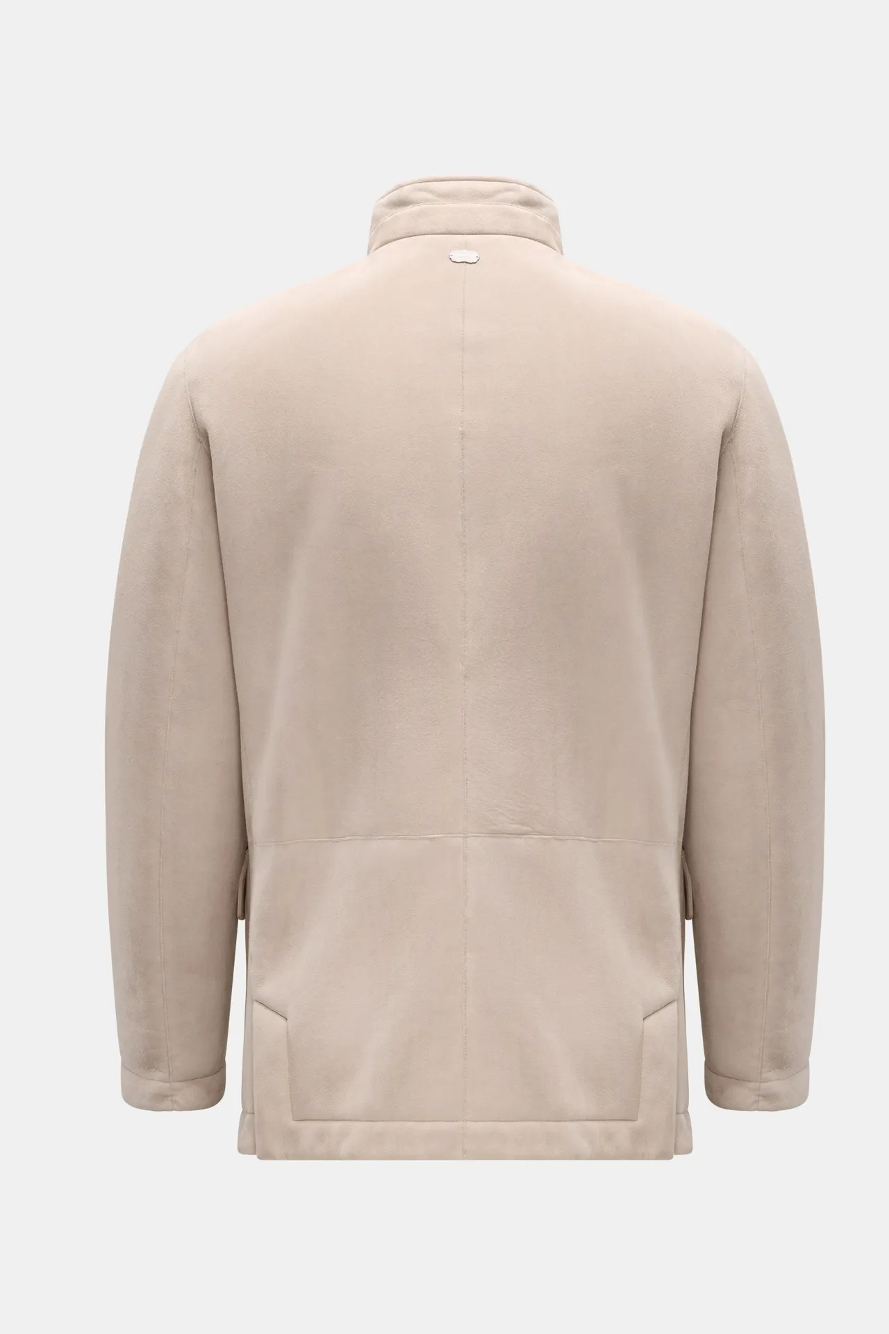 Agnona - Herren - Lammfelljacke sand – Bild 3