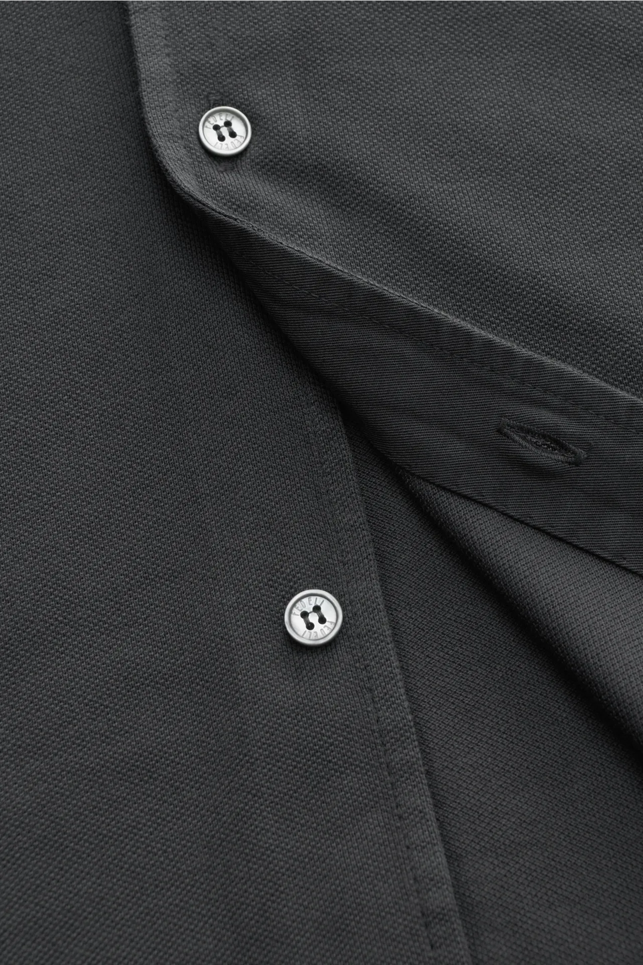 Fedeli - Herren - Piqué-Hemd 'Steve' schmaler Kragen dunkelgrau – Bild 5