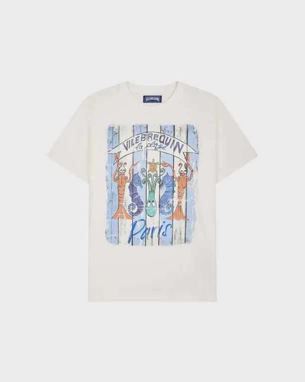 Vilebrequin - Paris Plage Baumwoll-t-shirt Für Herren - T-shirt - Portisol - Weiss - Größe XL Vilebrequin - Paris Plage Baumwoll-t-shirt Für Herren - T-shirt - Portisol - Weiss - Größe XL