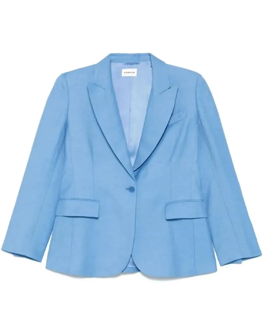 P.A.R.O.S.H. - Tailored Single-Breasted Blazer With Notched Lapel - Größe S - blue P.A.R.O.S.H. - Tailored Single-Breasted Blazer With Notched Lapel - Größe S - blue