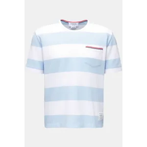 Thom Browne - Herren - Rundhals-T-Shirt hellblau/weiß gestreift Thom Browne - Herren - Rundhals-T-Shirt hellblau/weiß gestreift