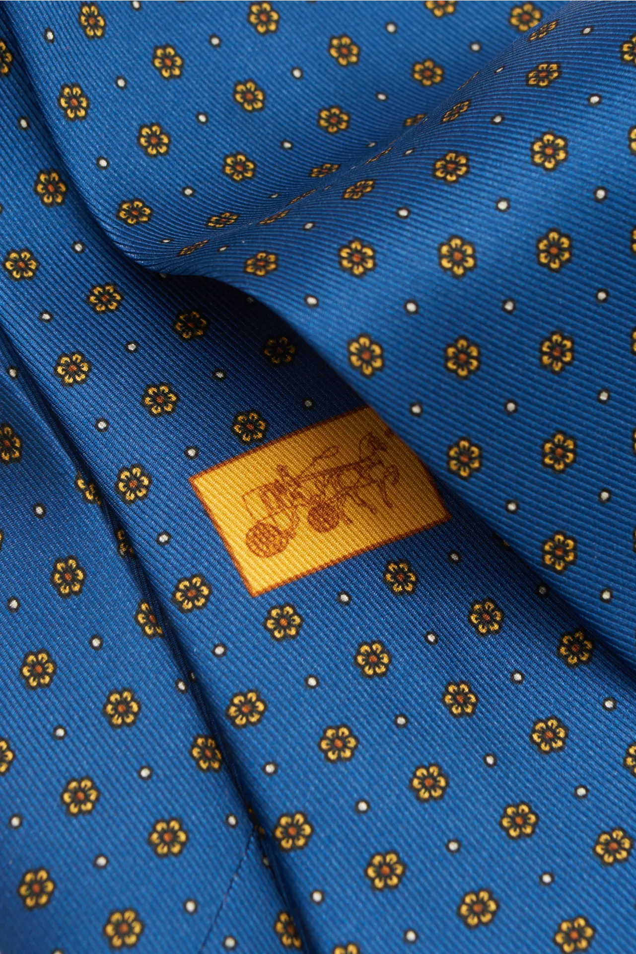 Eddy Monetti - Herren - Seidenkrawatte dunkelblau/gelb gemustert – Bild 4