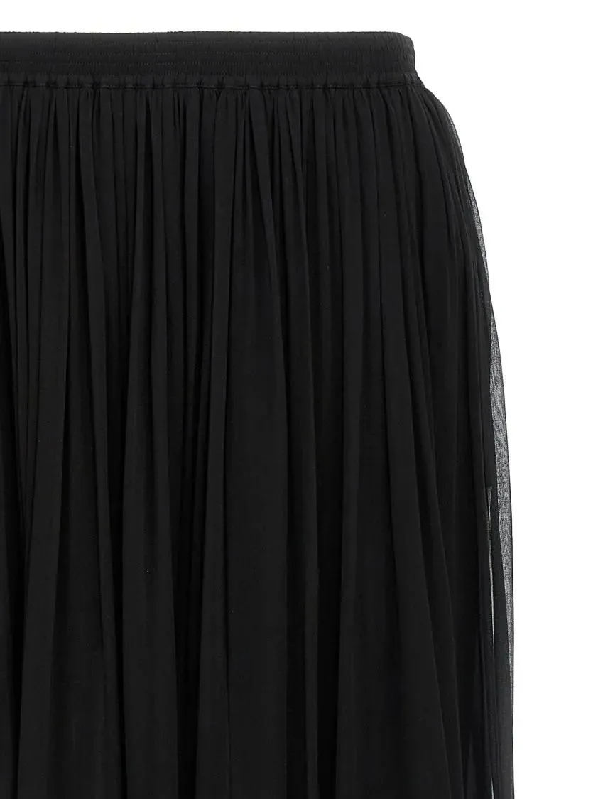 Saint Laurent - Pleated Black Silk Maxi Skirt - Größe 38 - schwarz – Bild 3