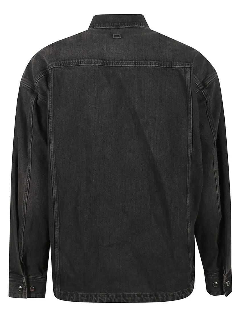 Wooyoungmi - Relaxed Fit Denim Shirt With Vintage Appeal - Größe 50 - schwarz – Bild 2