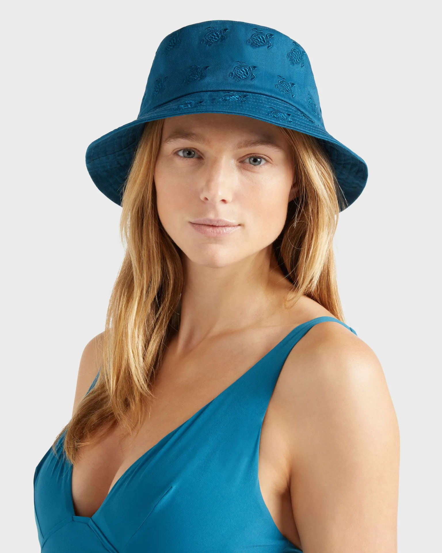 Vilebrequin - Embroidered Bucket Hat Turtles All Over - Hut - Boom - Blau - Größe M/L – Bild 4