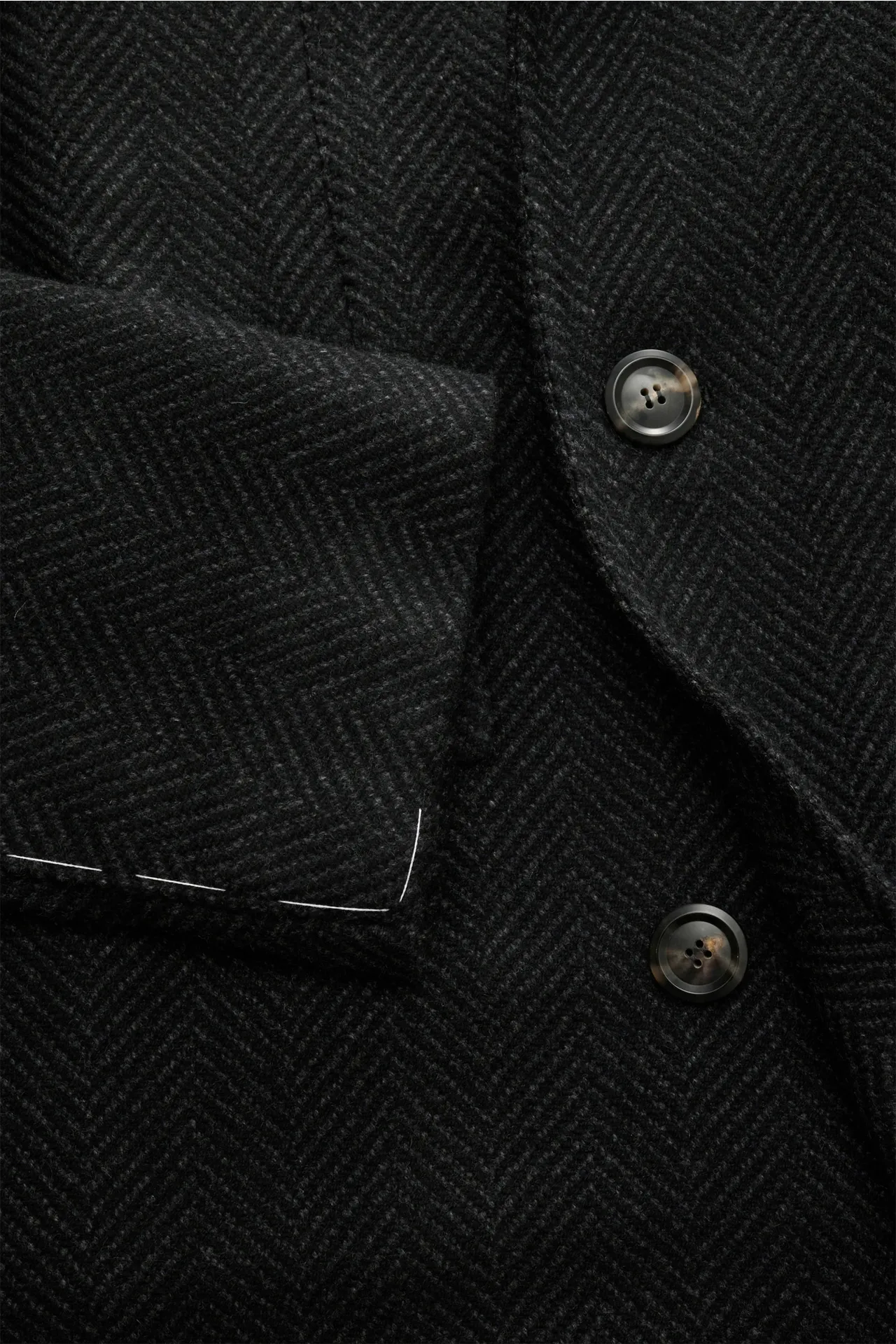 Stile Latino - Herren - Cashmere Mantel 'Eros' dunkelgrau/schwarz gemustert – Bild 4